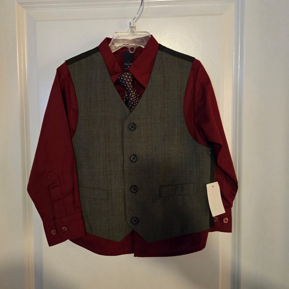 Class Club Red and Gray Shirt Set
